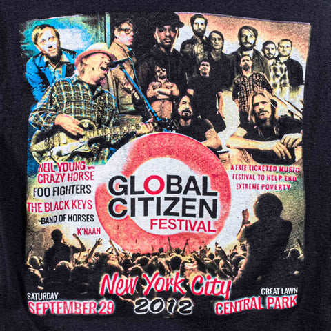 Global Citizen Festival 2012 T-Shirt Foo Fighters Neil Young Crazy Horse