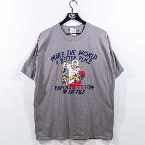 New York Punch A Boston Fan In The Face T-Shirt Joke Funny