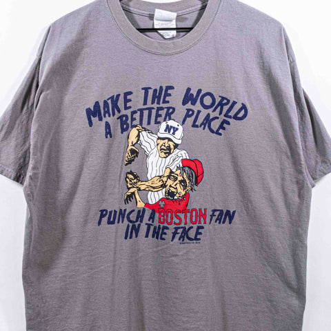 New York Punch A Boston Fan In The Face T-Shirt Joke Funny