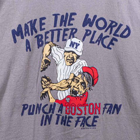 New York Punch A Boston Fan In The Face T-Shirt Joke Funny