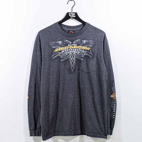 Harley Davidson Motorcycles T-Shirt Long Sleeve Wings Legendary