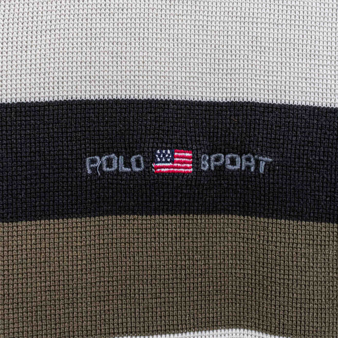 Polo Sport Ralph Lauren Striped Knit Polo Shirt Spell Out