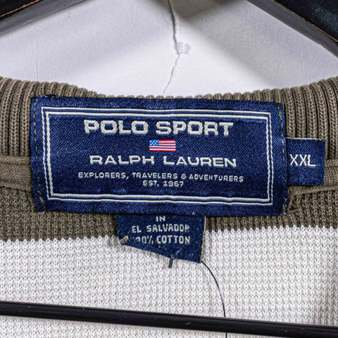 Polo Sport Ralph Lauren Striped Knit Polo Shirt Spell Out