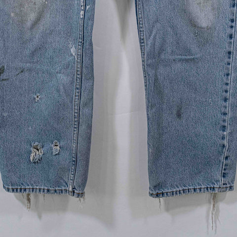 Levis 505 Jeans Distressed Paint Splatter Skate Grunge