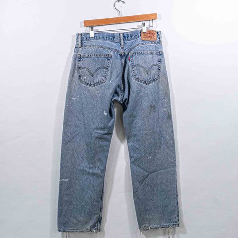 Levis 505 Jeans Distressed Paint Splatter Skate Grunge