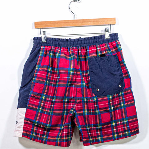 Chaps Ralph Lauren Plaid Spell Out Swim Trunks