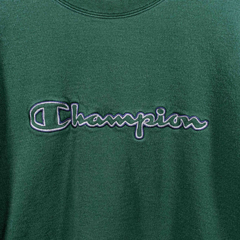Champion Embroidered Spell Out Sweatshirt Double Collar