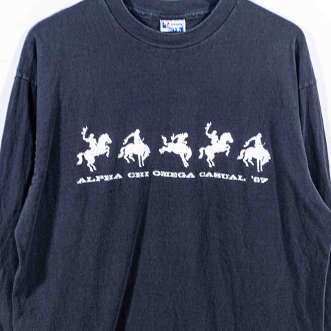 Alpha Chi Omega Frat Cowboy 1987 Long Sleeve T-Shirt