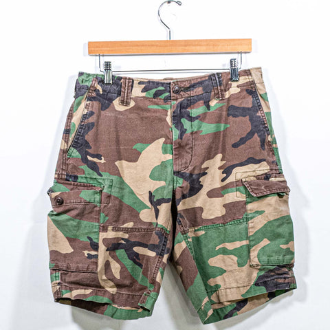 Polo Ralph Lauren Pony Camo Cargo Shorts Distressed