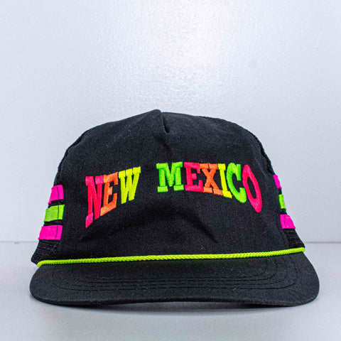 Three Stripe Mesh Trucker Hat Snapback New Mexico