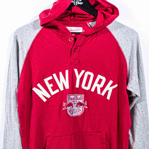New York Red Bulls MLS Mitchell & Ness Hoodie Pullover Lightweight