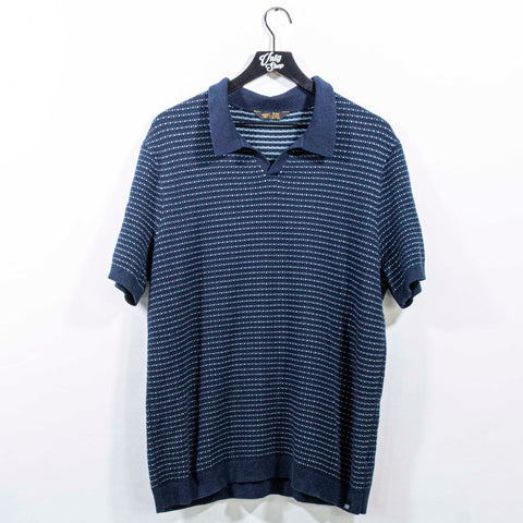Rhone Johnny Collar Knit Polo Shirt Textured