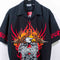 Dragonfly Motorcycle Eagle Flames AOP Short Sleeve Button Shirt