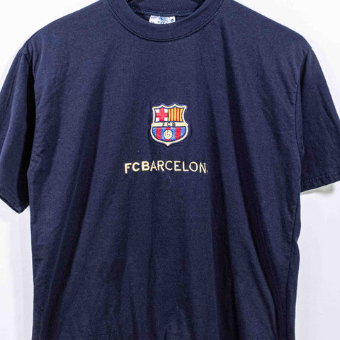 FC Barcelona Crest Logo T-Shirt Embroidered Soccer Futbol Blokecore