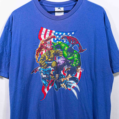 Marvel Comics USA Hulk Spiderman Wolverine Captain America T-Shirt