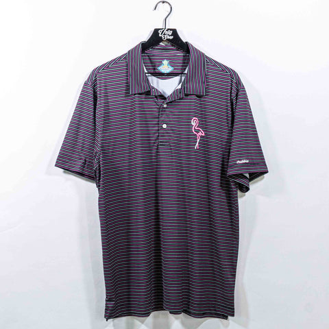 Chubbies Striped Flamingo Performance Golf Polo Shirt
