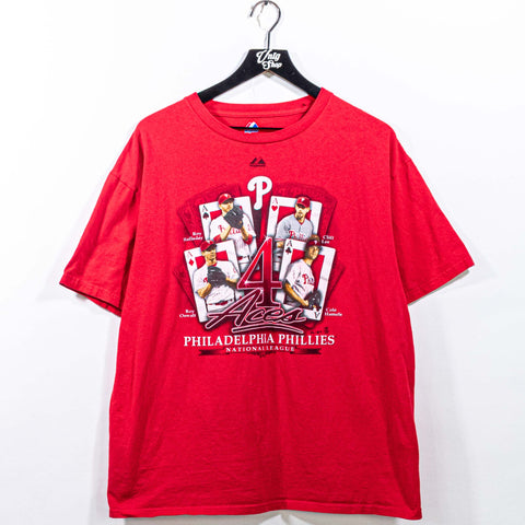 Philadelphia Phillies Ace Pitchers Majestic T-Shirt Halladay Lee Oswalt Hamels