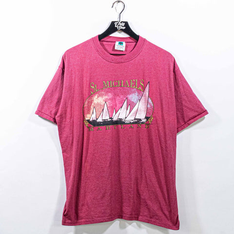 St Michaels Maryland Sailboat Striped T-Shirt