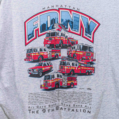 FDNY Manhattan 9th Battalion Fire Truck Memorial T-Shirt