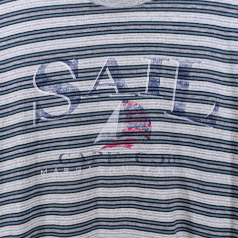 Sail Cape Code Massachusetts Striped Surf Skate T-Shirt