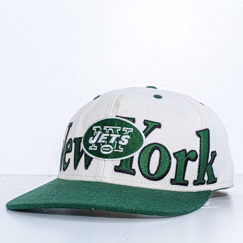 New York Jets Logo Block Spell Out Snapback Hat Reebok NFL