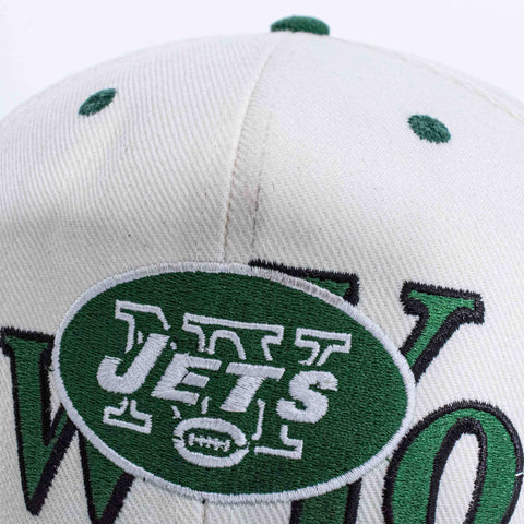 New York Jets Logo Block Spell Out Snapback Hat Reebok NFL