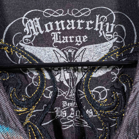 Monarchy AOP Embroidered Mall Goth T-Shirt