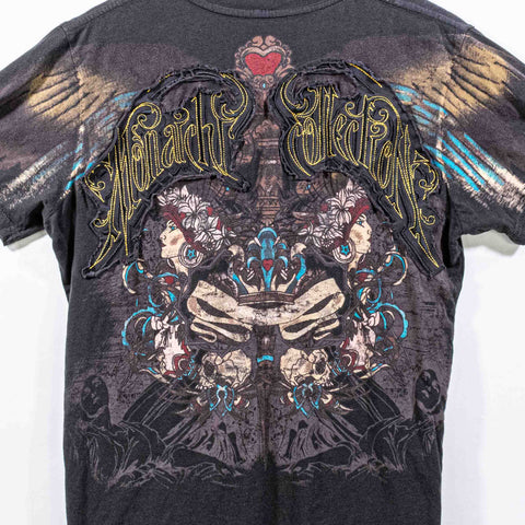 Monarchy AOP Embroidered Mall Goth T-Shirt