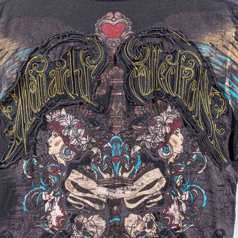 Monarchy AOP Embroidered Mall Goth T-Shirt