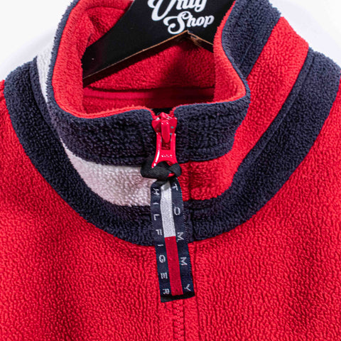Tommy Hilfiger Flag Spell Out 1/4 Zip Fleece Pullover