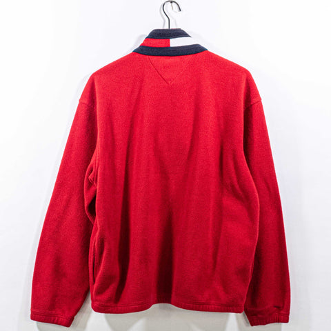 Tommy Hilfiger Flag Spell Out 1/4 Zip Fleece Pullover