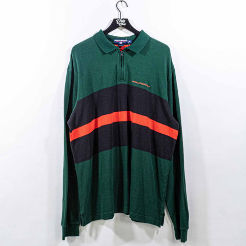 Polo Sport Ralph Lauren Striped 1/4 Zip Long Sleeve Polo Shirt