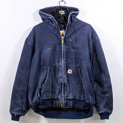 Carhartt J25 Hooded Work Jacket Distressed Faded