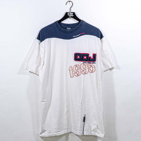 Omavi Jeans Spell Out Hip Hop Baggy T-Shirt