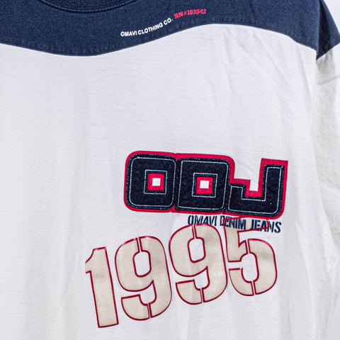 Omavi Jeans Spell Out Hip Hop Baggy T-Shirt