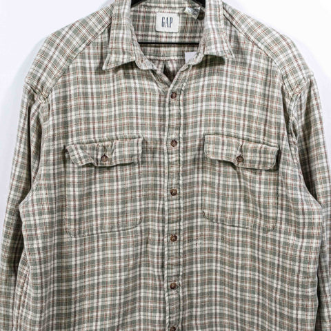 GAP Plaid Woven Flannel Button Shirt Grunge