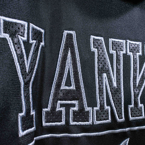 New York Yankees Logo Spell Out Zip Up Jacket Majestic Hooded