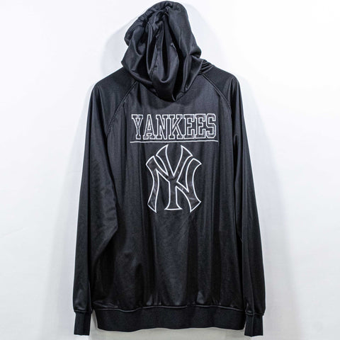 New York Yankees Logo Spell Out Zip Up Jacket Majestic Hooded