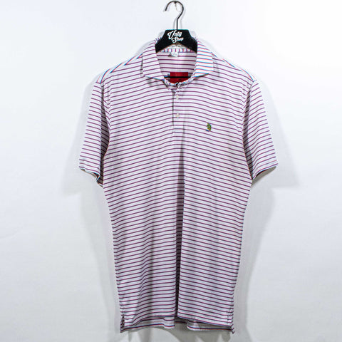 Holderness & Bourne Striped Golf Polo Shirt Tuxedo Park Golf Club