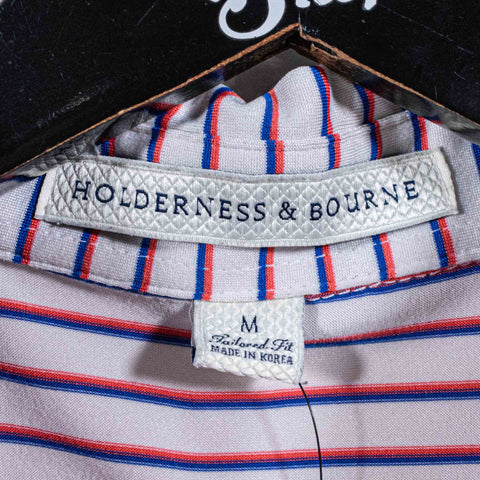 Holderness & Bourne Striped Golf Polo Shirt Tuxedo Park Golf Club