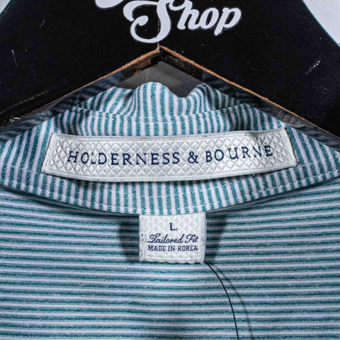 Holderness & Bourne Striped Golf Polo Shirt ECCC 1887 Essex County Golf Club