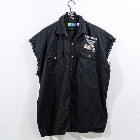 Daytona Biketoberfest Biker Rally Cutoff Denim Shirt 2006