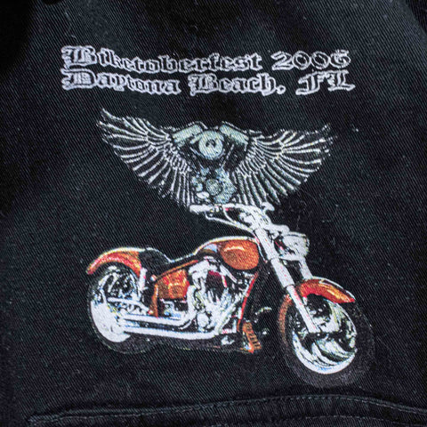 Daytona Biketoberfest Biker Rally Cutoff Denim Shirt 2006