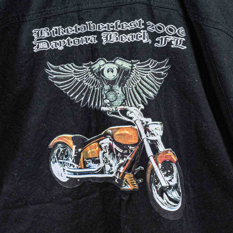 Daytona Biketoberfest Biker Rally Cutoff Denim Shirt 2006