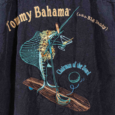 Tommy Bahama Silk Hawaiian Shirt Big Daddy Chairman of The Board Marlin
