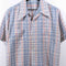 Plaid Pointed Collar Short Sleeve Button Shirt