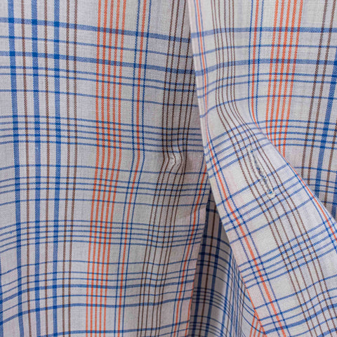Plaid Pointed Collar Short Sleeve Button Shirt