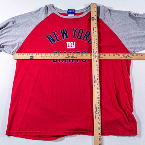 New York Giants NFL Football Raglan T-Shirt Reebok Long Sleeve