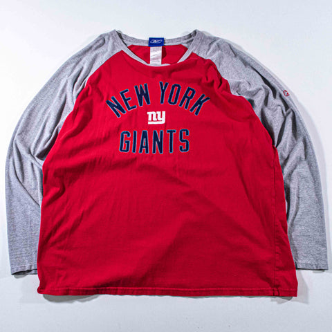 New York Giants NFL Football Raglan T-Shirt Reebok Long Sleeve