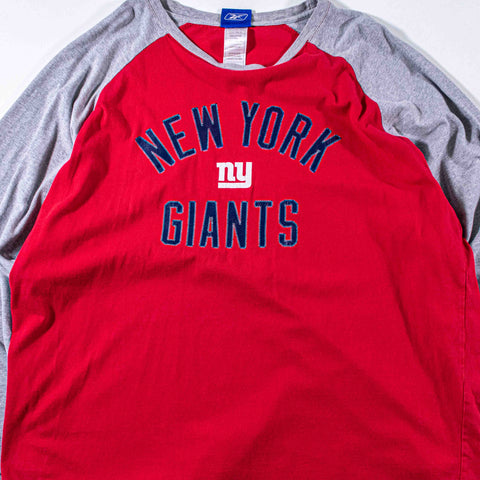 New York Giants NFL Football Raglan T-Shirt Reebok Long Sleeve